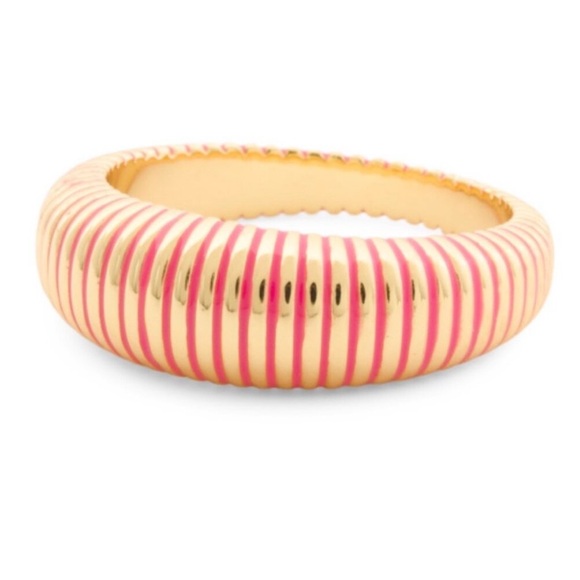 NWT Gorjana Catalina Enamel Ring in Pink and Gold in Size 5, 6, 7, and 9 - Picture 2 of 3
